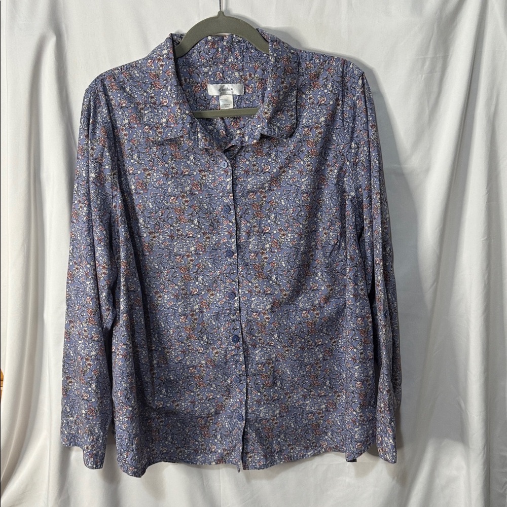 CJ Banks Blue Floral Top